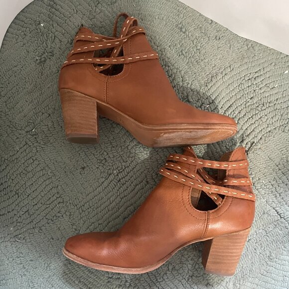 Frye Naomi Pickstitch Leather Booties Size 9.5 - Picture 5 of 9